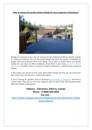 how to choose the perfect picket railings