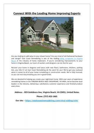 connect with the leading home improving experts