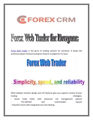 forex web trader is the go to fx trading solution