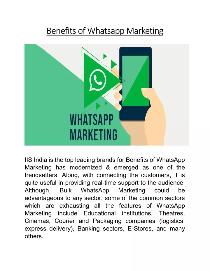 benefits of whatsapp marketing benefits