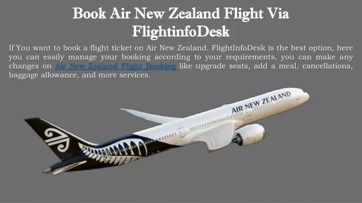 book air new zealand flight via flightinfodesk