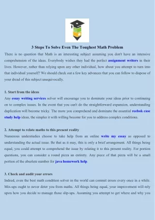 3 steps to solve even the toughest math problem