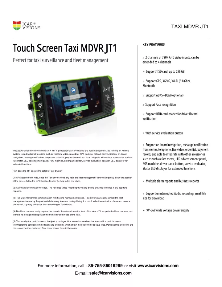 taxi mdvr jt1