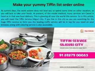 make your yummy tiffin list order online