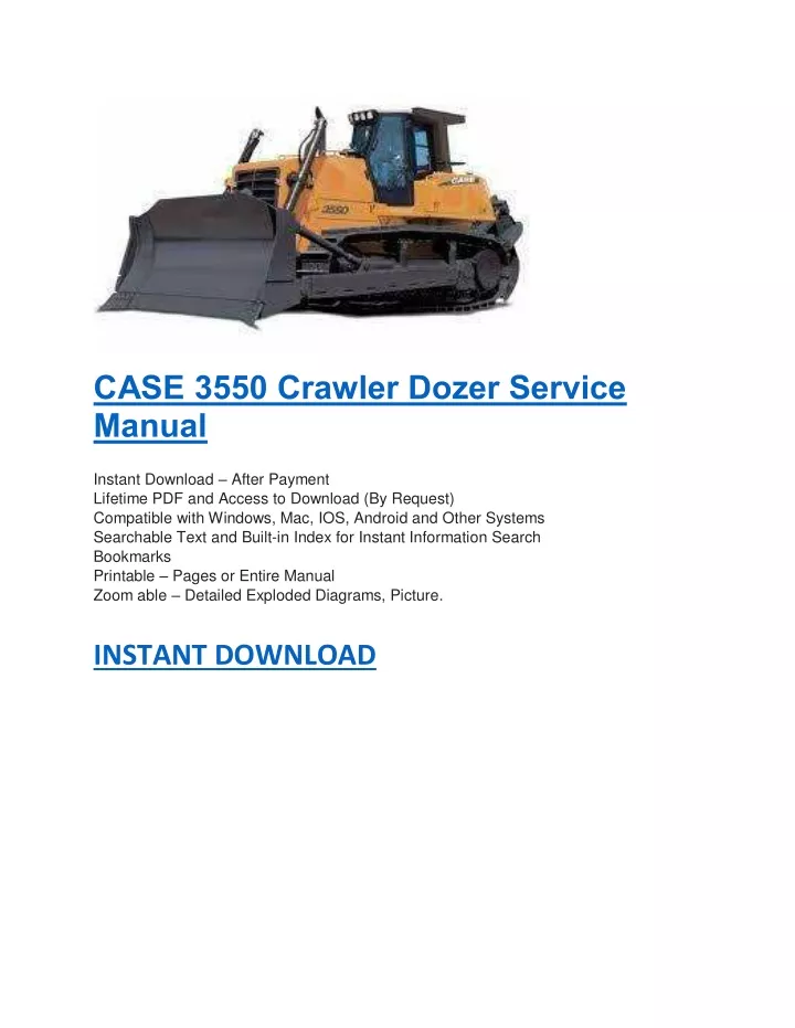 case 3550 crawler dozer service manual instant
