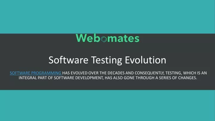 software testing evolution