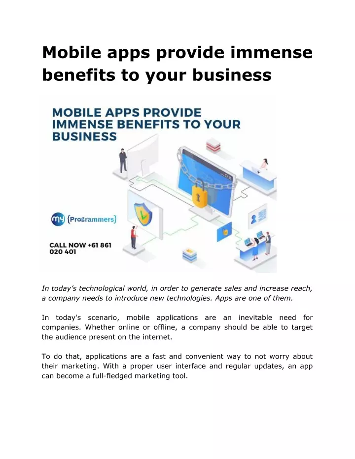 mobile apps provide immense benefits to your