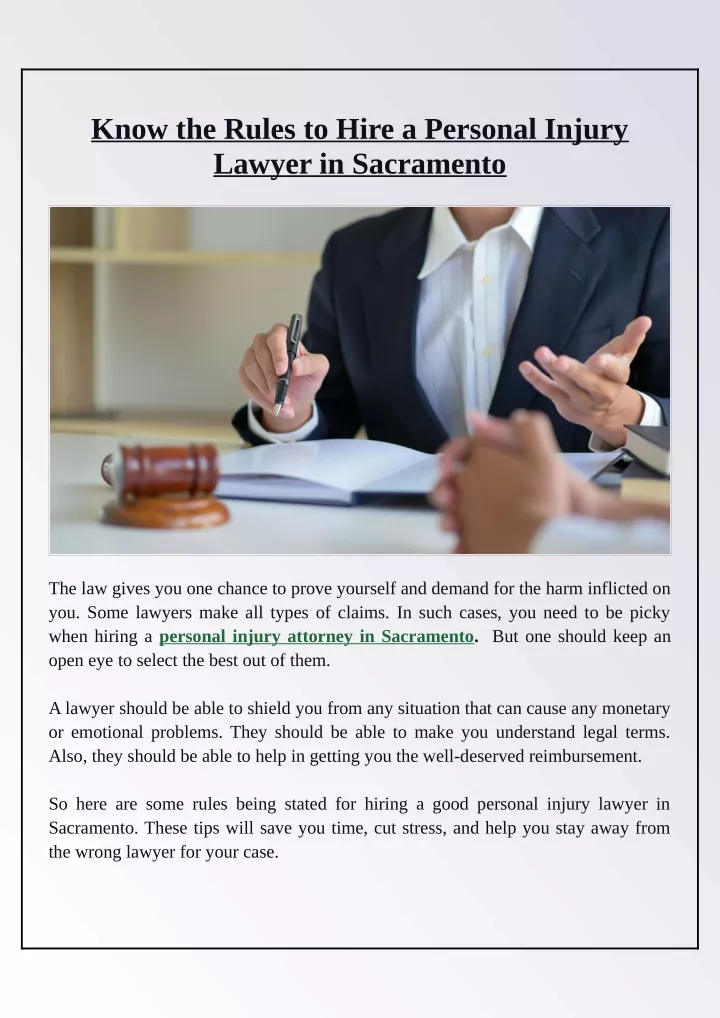 know the rules to hire a personal injury lawyer