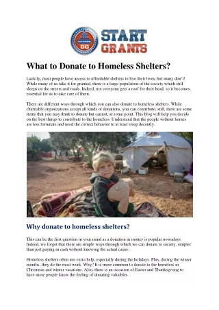 What to Donate to Homeless Shelters