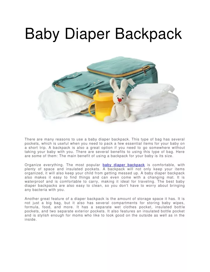 baby diaper backpack
