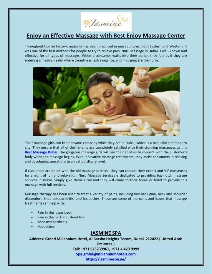 enjoy an effective massage with best enjoy