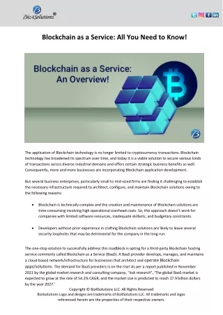 blockchain as a service all you need to know
