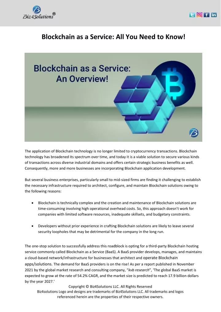 blockchain as a service all you need to know