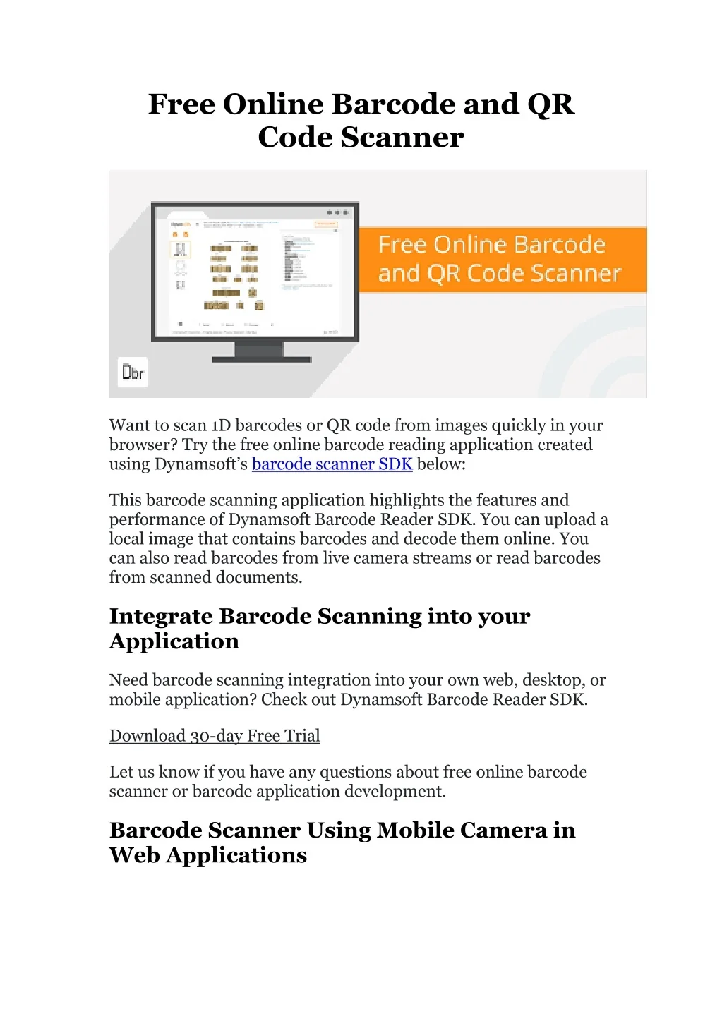 PPT - Free Online Barcode and QR Code Scanner - Dynamsoft PowerPoint ...