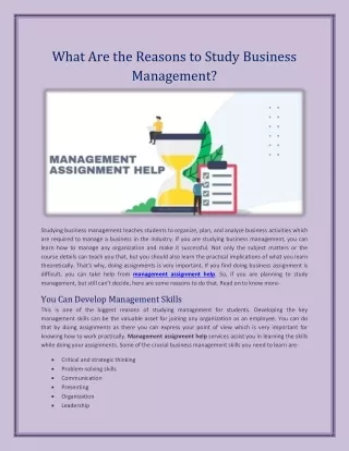 what are the reasons to study business management