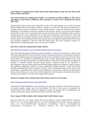 latest report on antimicrobial textiles market
