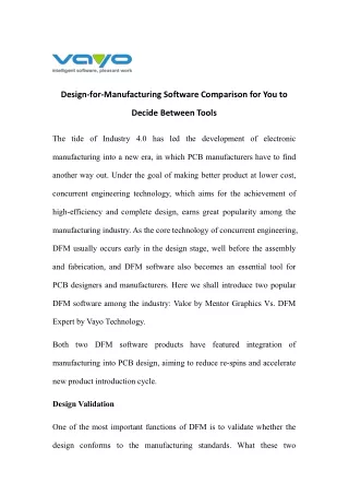 design for manufacturing software comparison