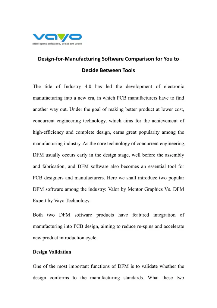 design for manufacturing software comparison