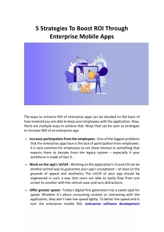 Strategies To Boost ROI Through Enterprise Mobile Apps