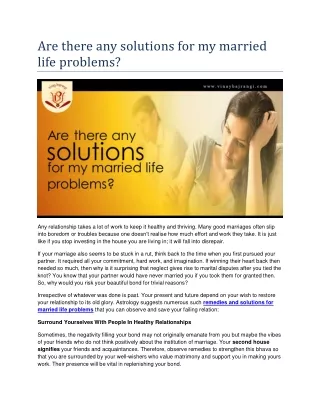 are there any solutions for my married life