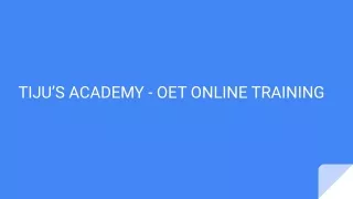 Tijus Academy | Best OET Online and Offline training in Kerala