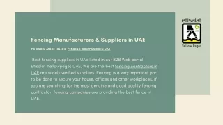 Fencing Companies in UAE | Fencing Manufacturers & Suppliers in UAE