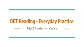 Top OET Reading training | Tijus Academy