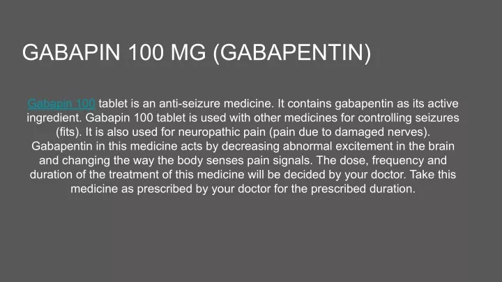 gabapin 100 mg gabapentin