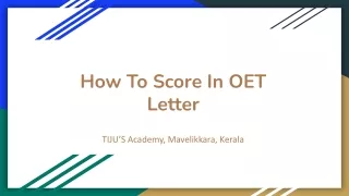 How To Score In OET Letter