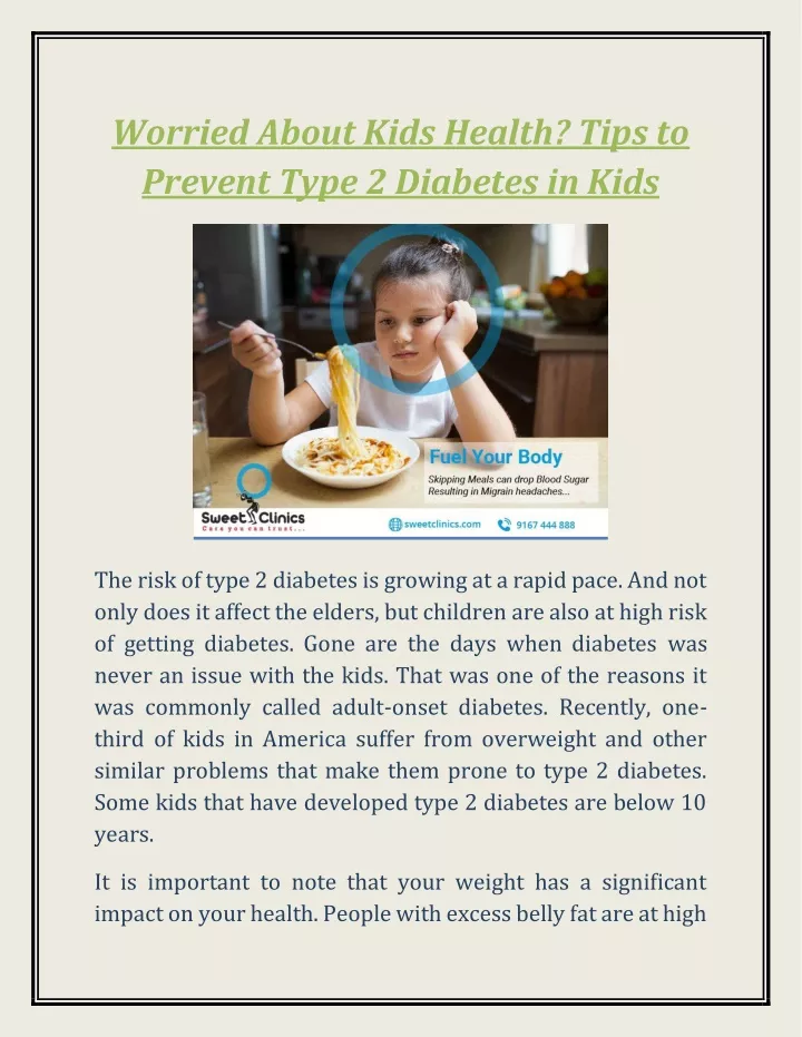 worried about kids health tips to prevent type