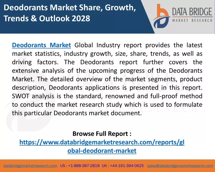deodorants market share growth trends outlook 2028