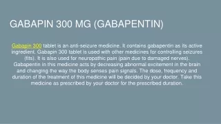 gabapin 300 mg gabapentin