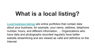 What is a local listing_