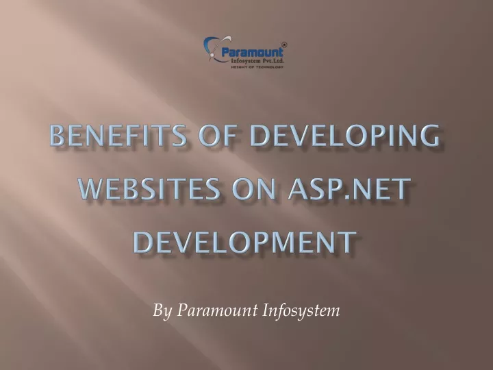benefits of developing websites on asp net development