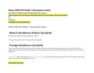 devry hsm 410 week 1 discussions latest just