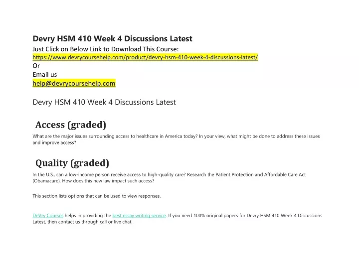 devry hsm 410 week 4 discussions latest just