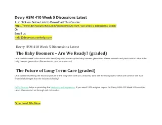 devry hsm 410 week 5 discussions latest just