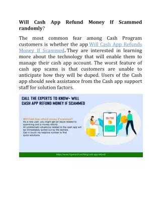 will cash app refund money if scammed randomly