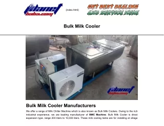 Bulk Milk Cooler