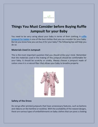 Beautiful ruffle jumpsuit for babies- Baby Panache