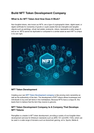 NFT Token Development Company - To Create Non-Fungible Tokens On Various Platforms