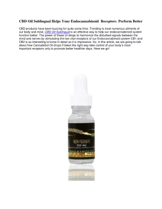 CBD Oil Sublingual