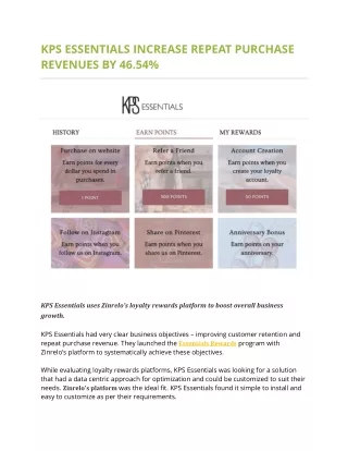 KPS Essentials increase repeat purchase revenues by 46.54%