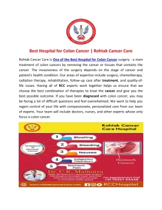 Best Hospital for Colon Cancer - Rohtak Cancer Care