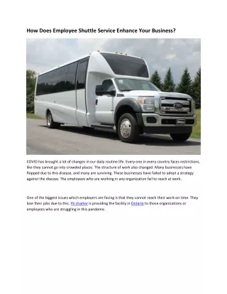 how does employee shuttle service enhance your