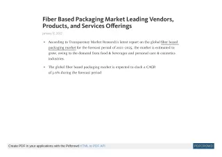 fiber based packaging market leading vendors