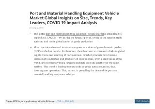 port and material handling equipment vehicle