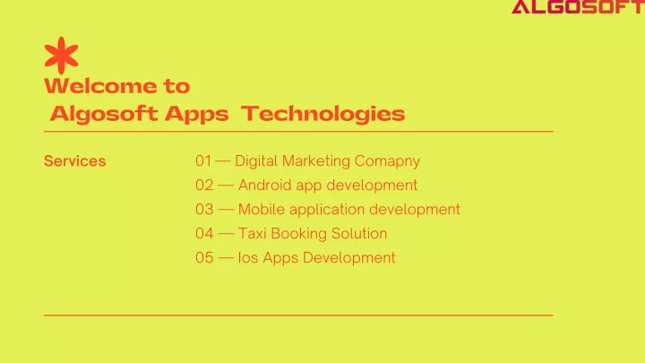 welcome to algosoft apps technologies