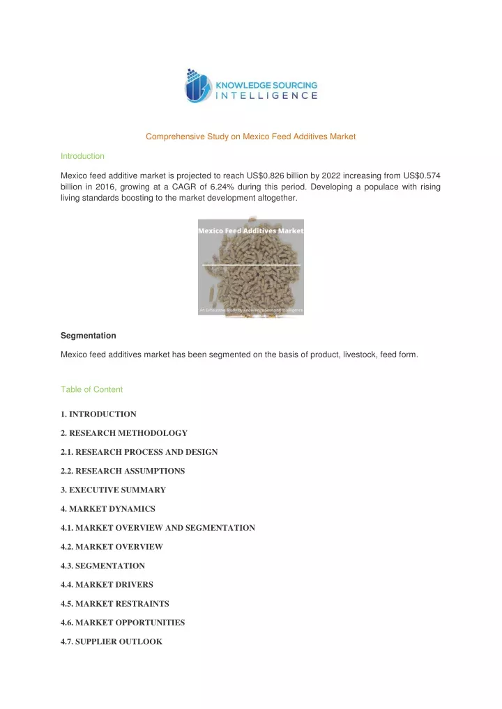 comprehensive study on mexico feed additives
