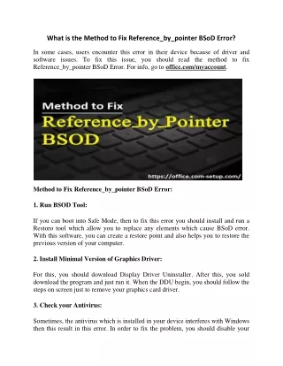 what is the method to fix reference by pointer